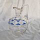3 Antique Pieces Cut Crystal, Enameled - Early 20th Century