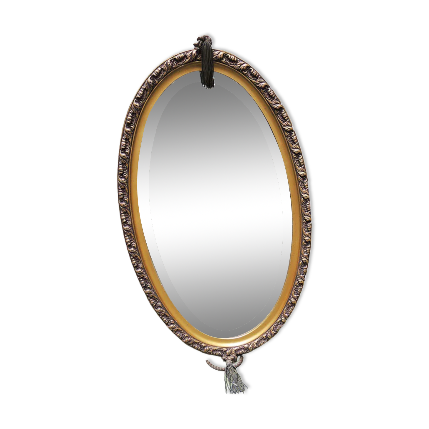 Beveled oval mirror