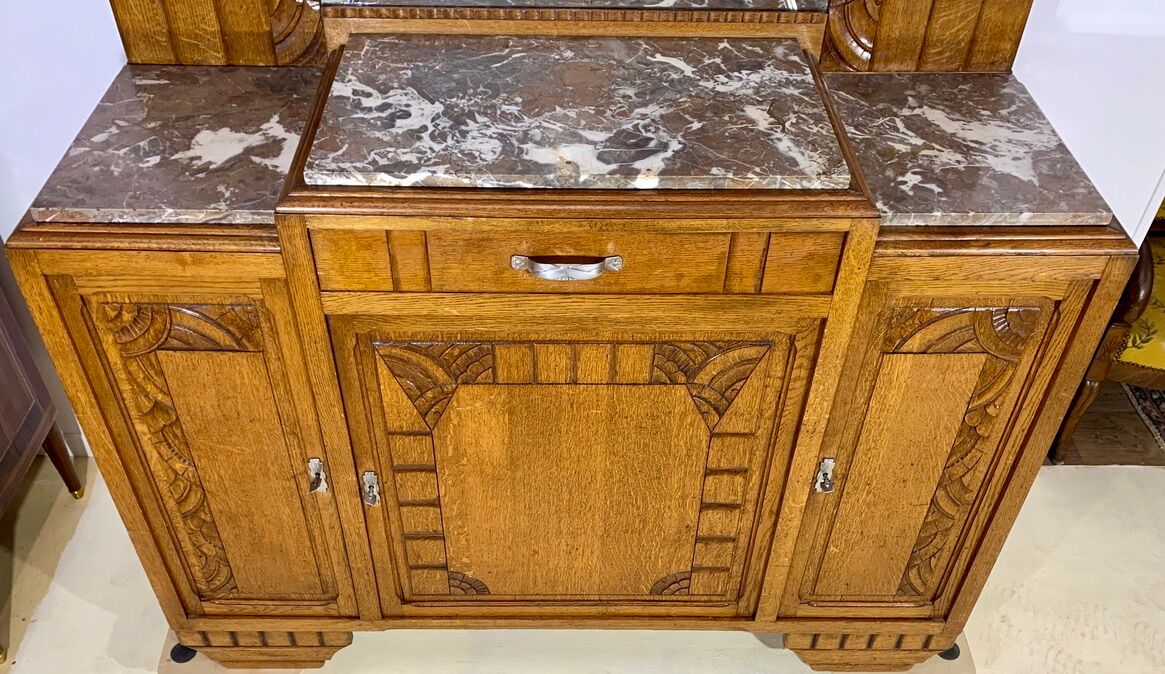 Buffet art deco en chêne massif