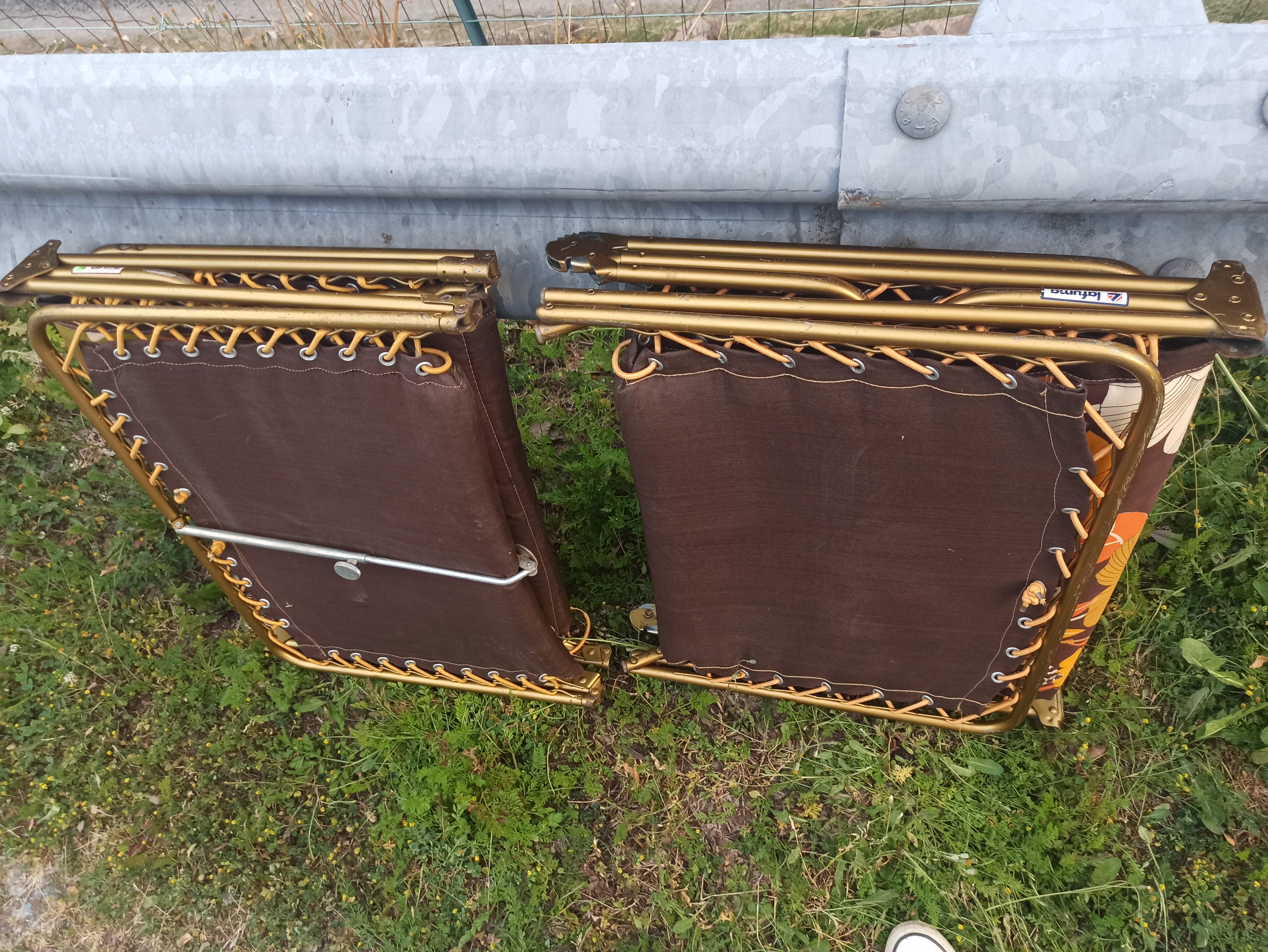 Set 2 sunbathes Lafuma vintage folding sun loungers