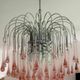 Paolo Venini: Cascade chandelier with pink Murano glass drops.