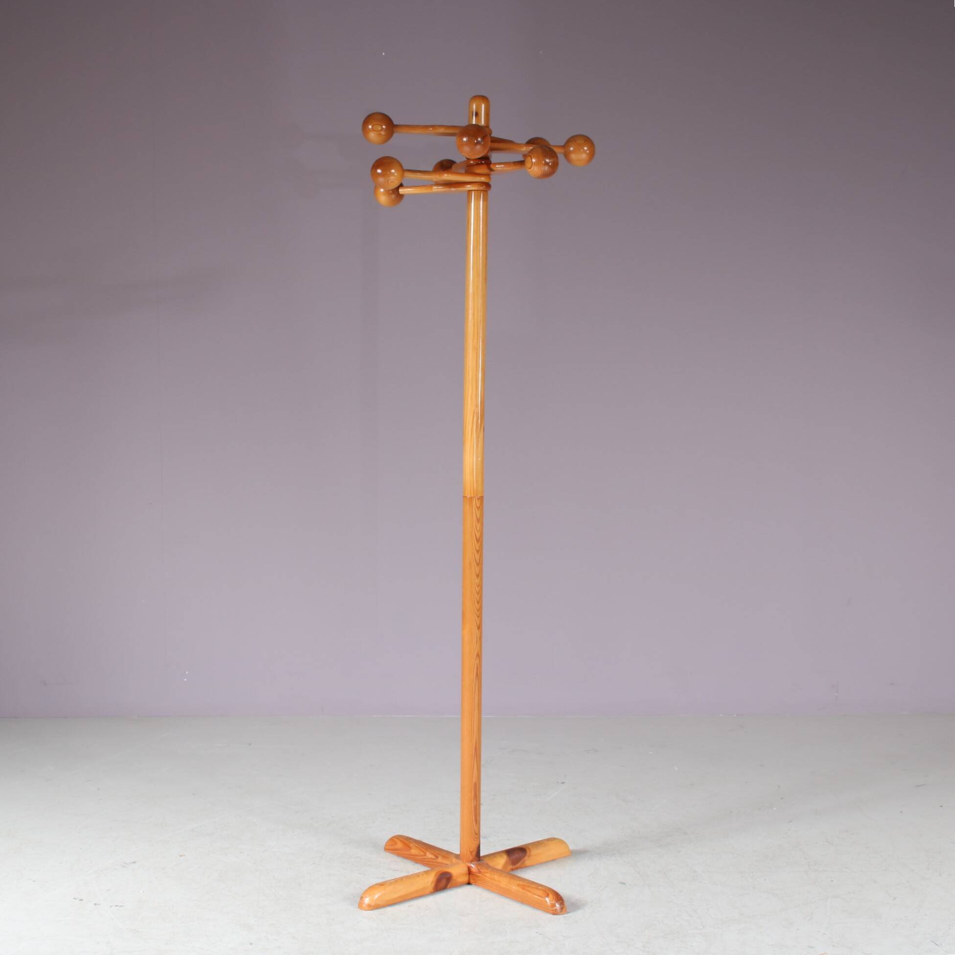 1970s Pine wooden coat rack from Denmark