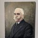 Old acrylic portrait on canvas country decoration