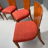 Set of Four H-214 Chairs by Jindřich Halabala, Walnut, 1950s