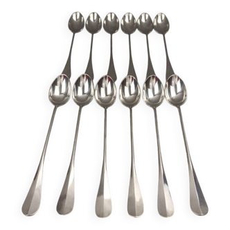 Christofle fidelio - 12 cocktail jam soda spoons 19 cm silver plated metal perfect condition
