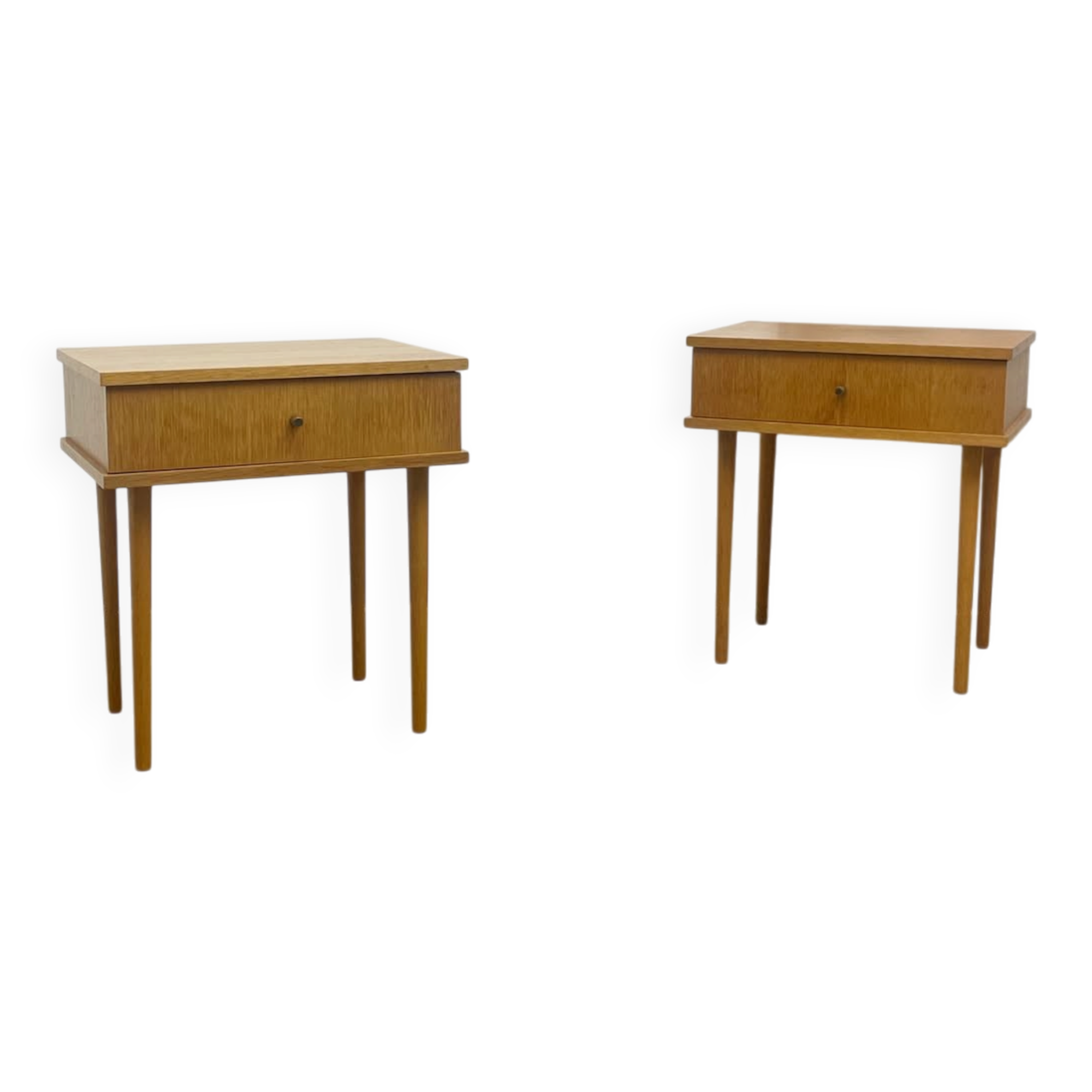 Vintage wooden bedside tables.