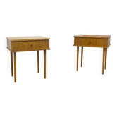Vintage wooden bedside tables.