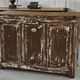 Vintage solid oak counter, patinated, 1950s.