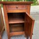 2 solid oak bedside tables signed Jean Laick Dol-de-Bretagne