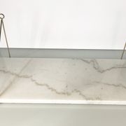 Lot of 2 marble and gold metal shelves