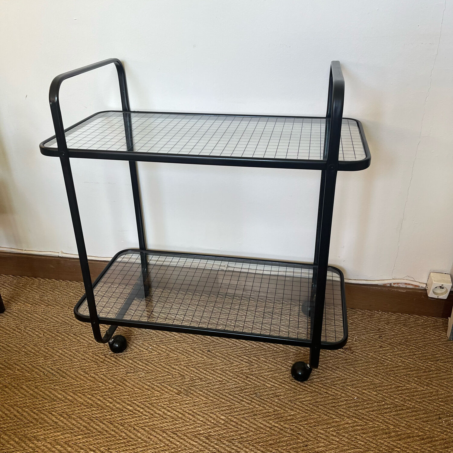 Serving with vintage metal and glass wheels