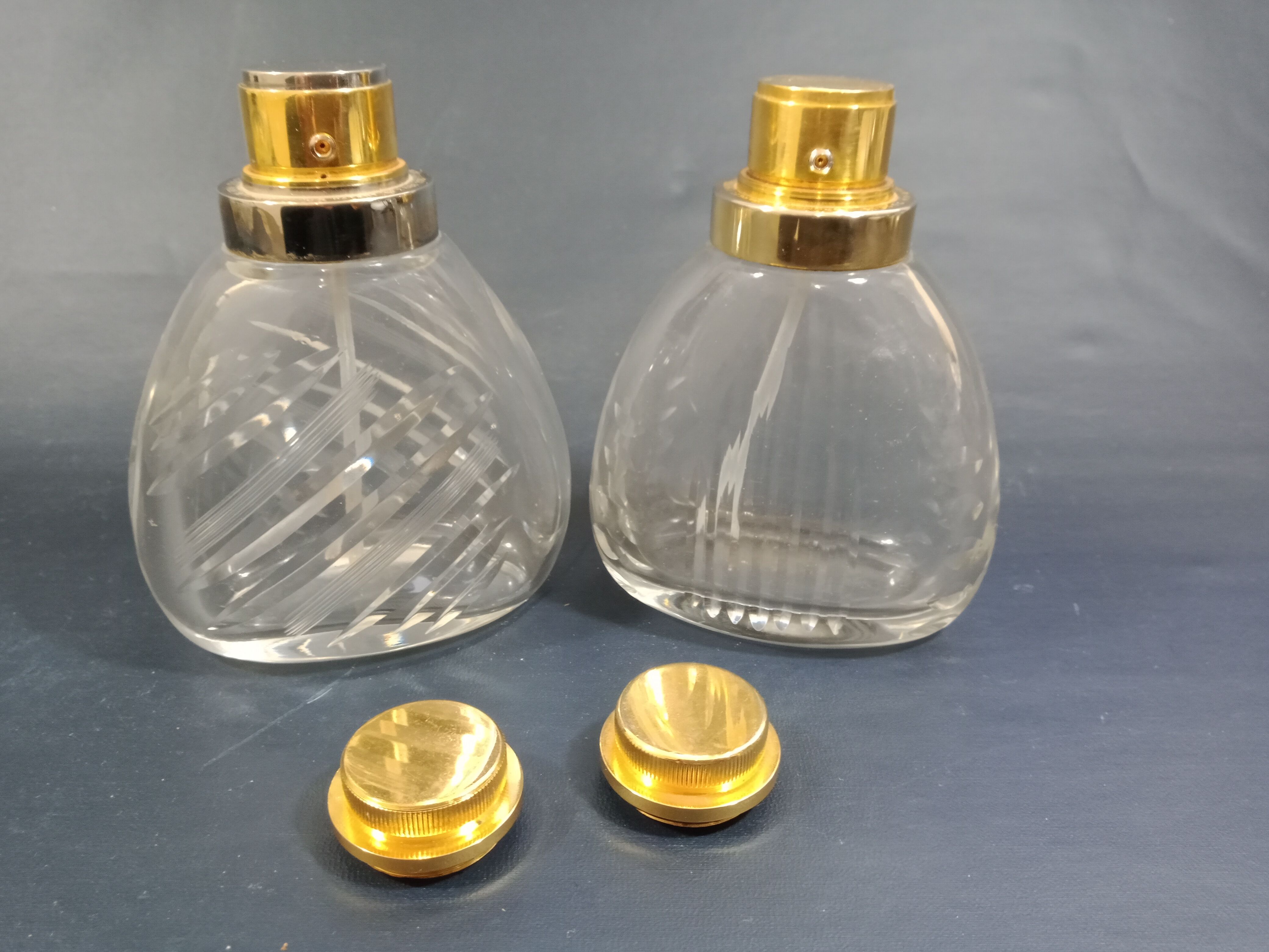 2 spray bottles cut crystal Marcel Franck "brumaire"