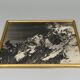 Old artistic photo in black and white Mountain Golden frame