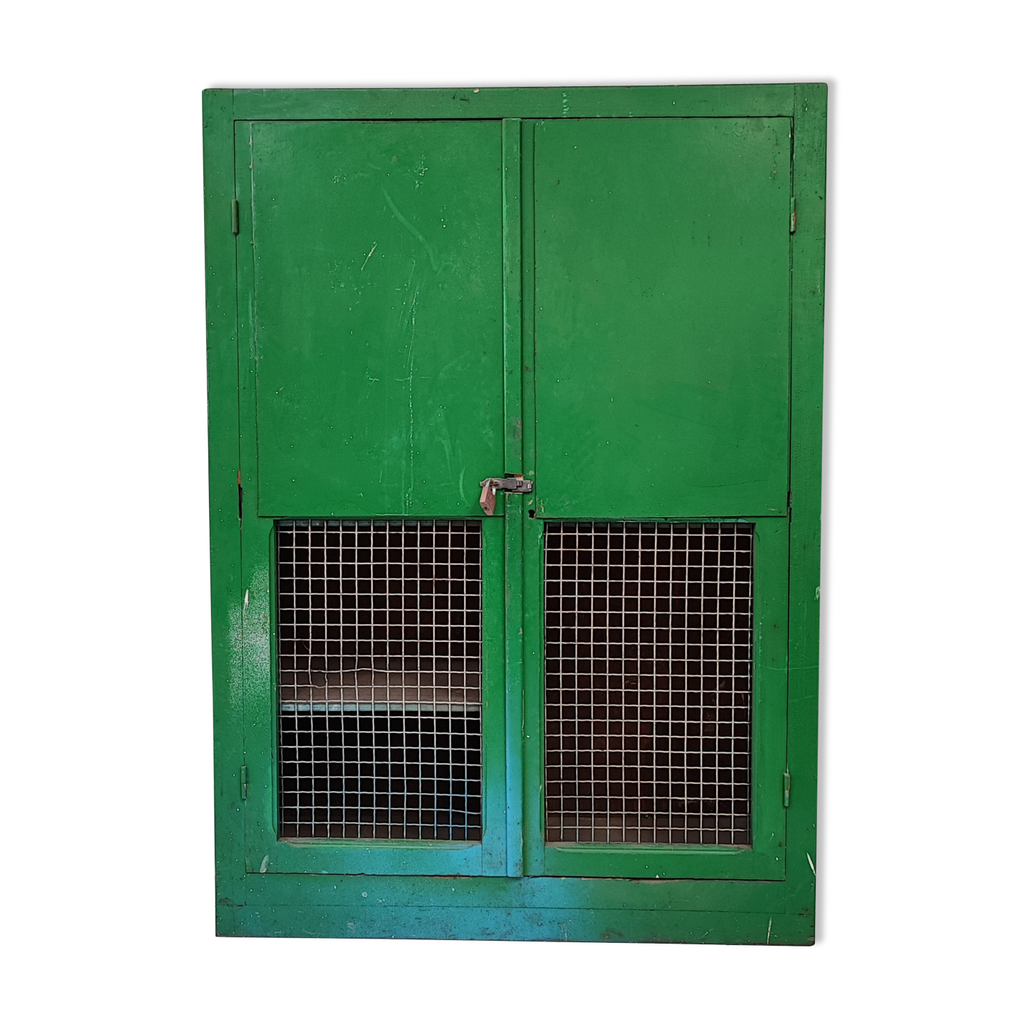 Wood workshop cabinet and mesh doors