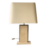Lampe de table française en marbre travertin du milieu du siècle 1960
