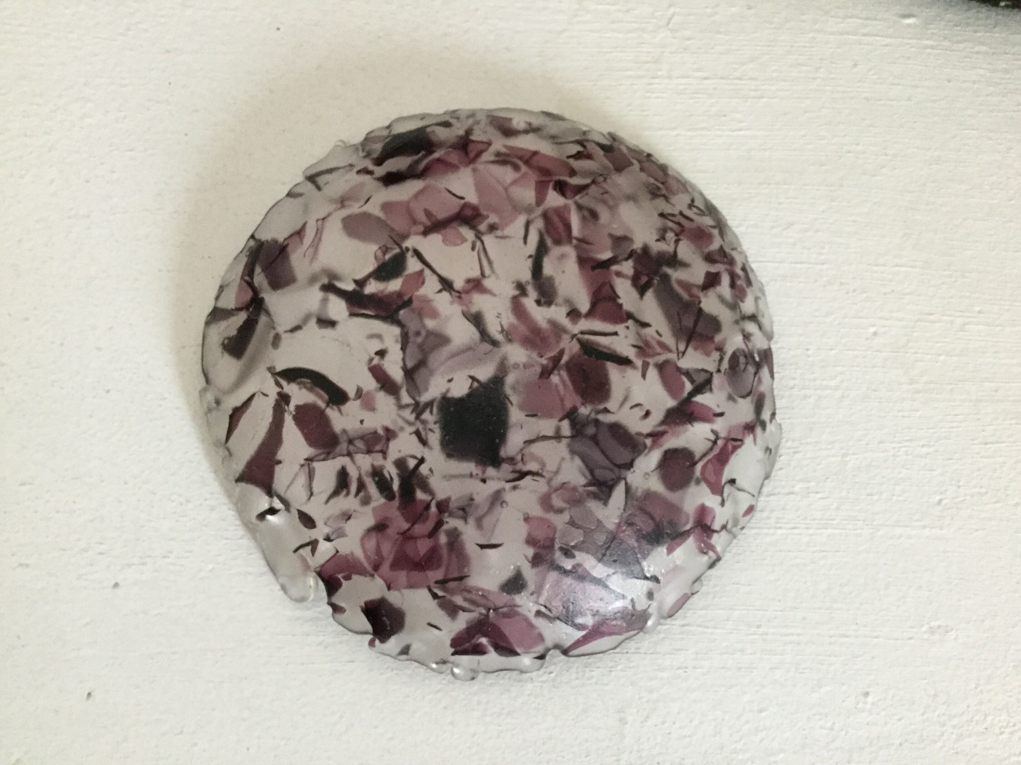 Trinket bowl signed glass paste