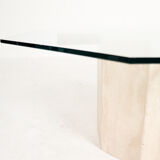 Table basse en travertin 1970s Italie, Artedi