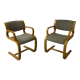 Pair of Danish armchairs, Canteliver model signed Magnus Olesen