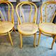 Lot trois chaise bistrot vintage miel de roseau cannage