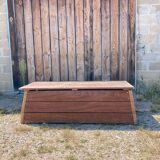 Large vintage wooden chest gymnast plinth