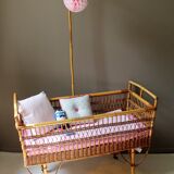 Vintage rattan cradle