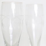 Lot de 4 flûtes à champagne en cristal ciselé