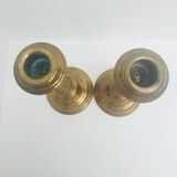 Pair antique bronze candlesticks