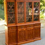 Large English bookcase in solid wood, 19th century