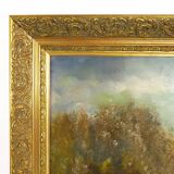 Great oil on canvas by Jeanne Piquemal. Ariegean painter. Year 50 70