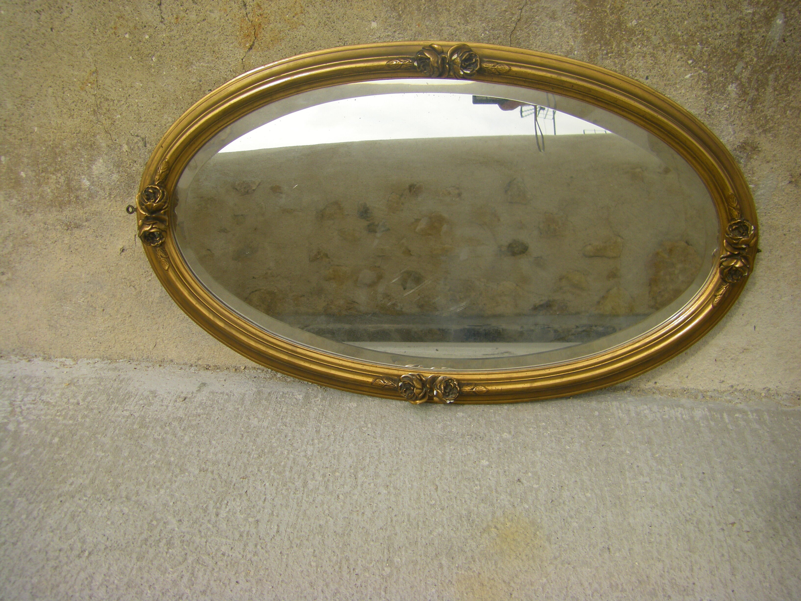 Mirror gilded wood decoration with rose