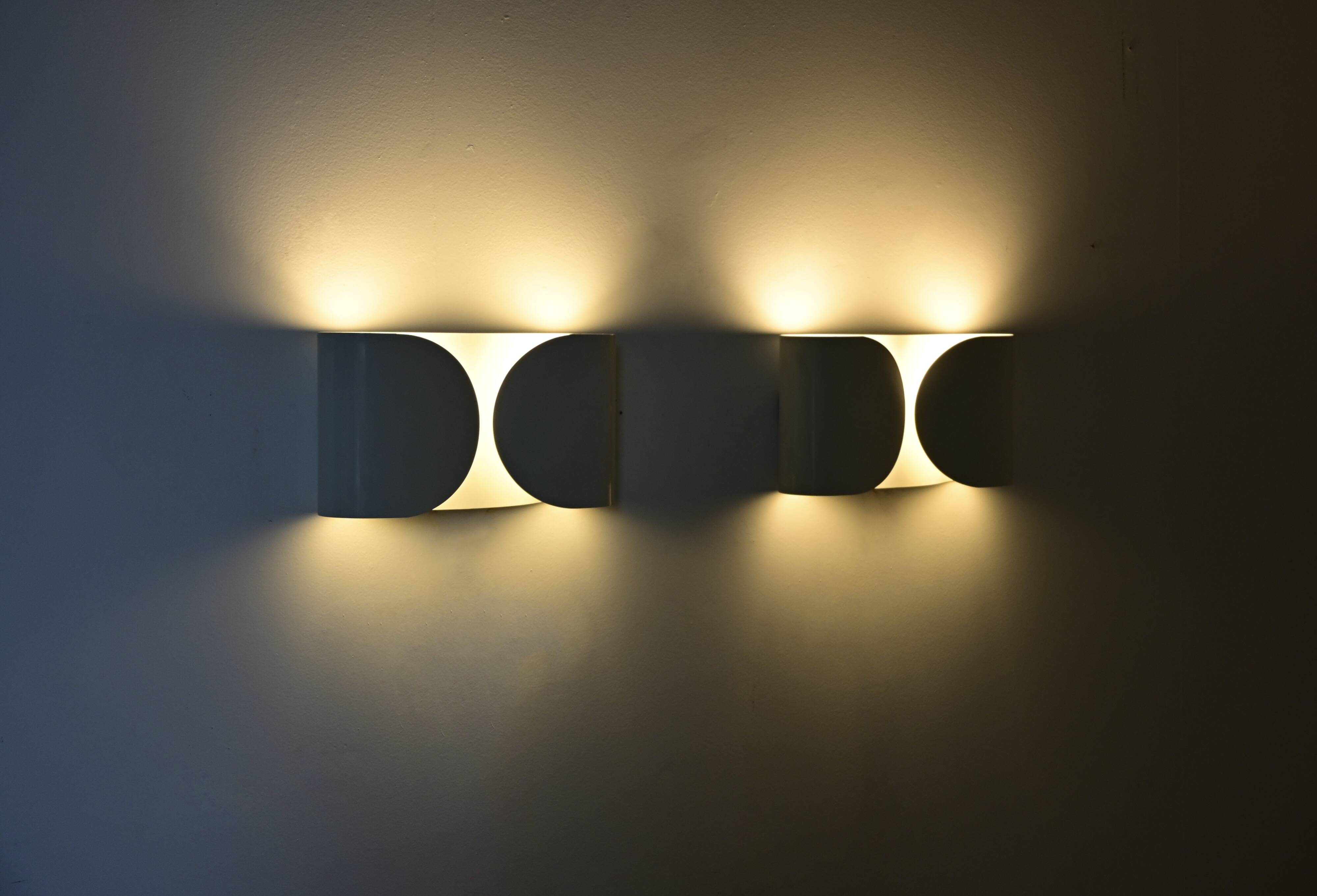 "Foglio" wall lights by Tobia & Afra Scarpa for Flos, 1960s, lot of