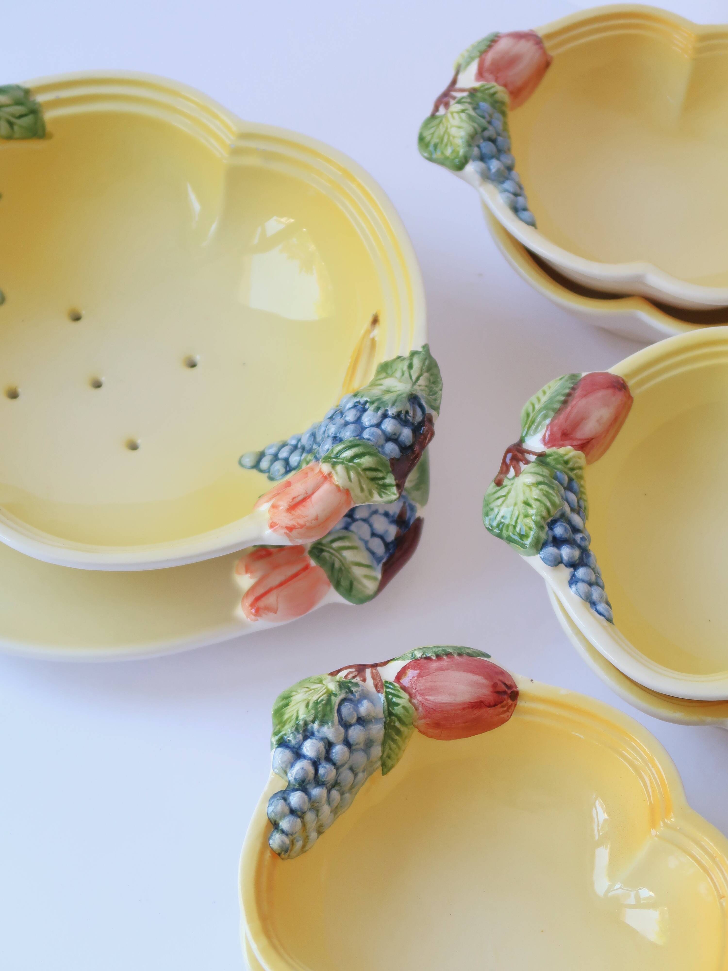 Vintage fruit dessert set