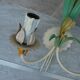 applique ancienne lampes XX tôle Fleurs Lys vintage