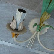 vintage wall lamps from the 20th century, metal, lily flowers