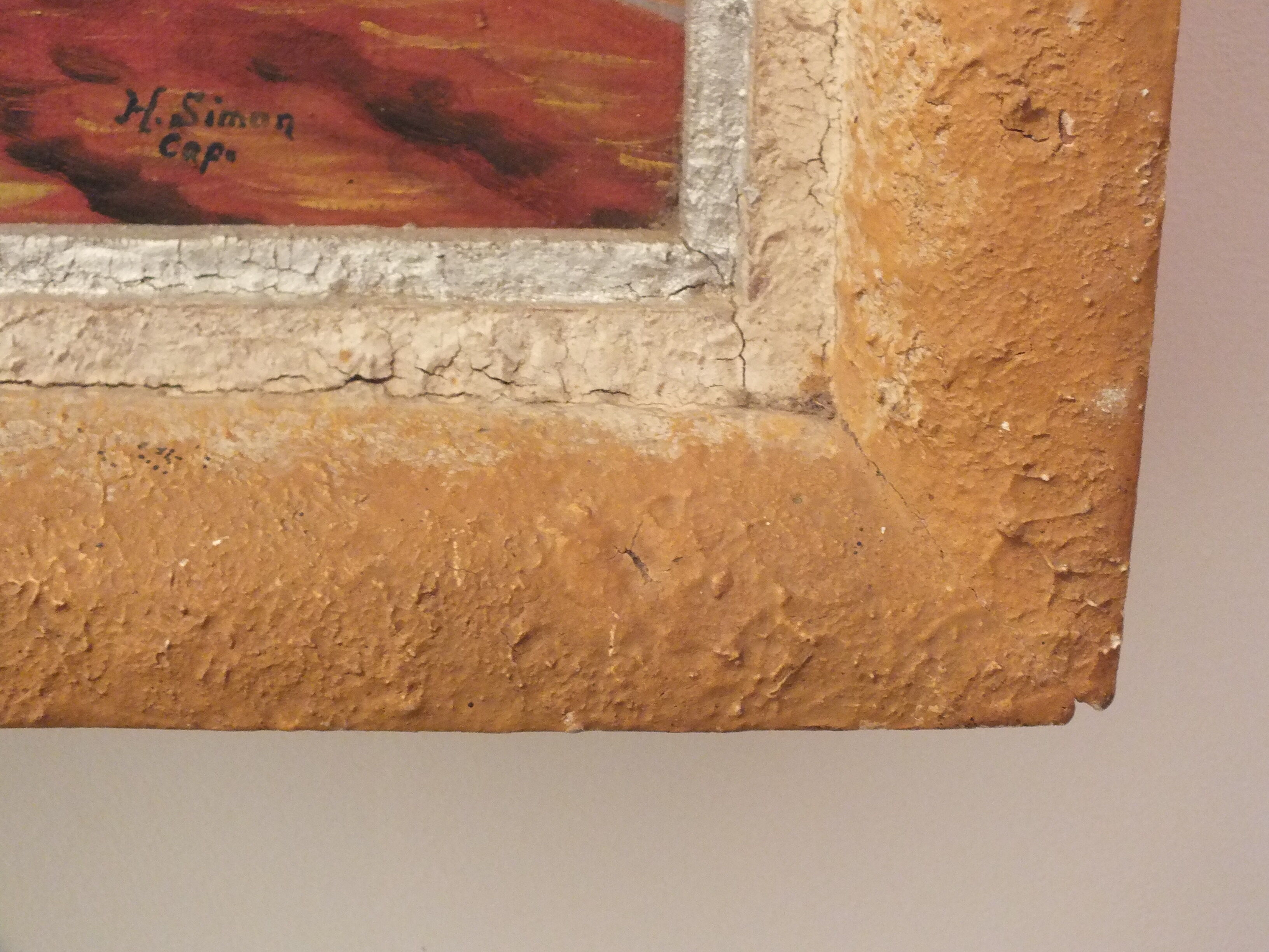 Oil painting on canvas signed H.Simon Bouquet of flowers 1930