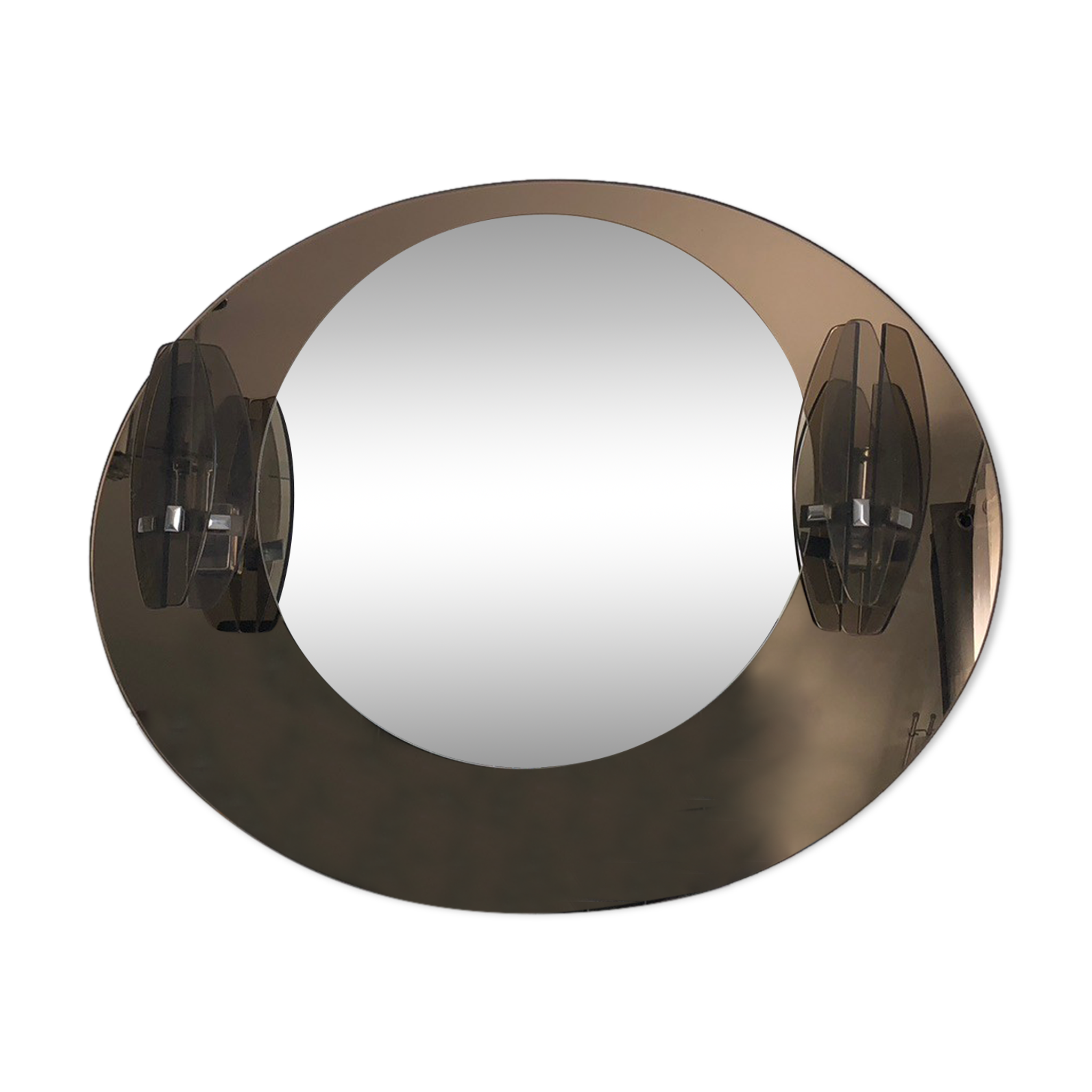 Lupi Crystal Luxor Mirror with 2 integrated wall lights and shelf