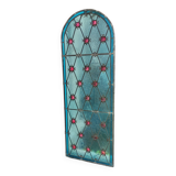 Old stained glass window in the Middle Ages style