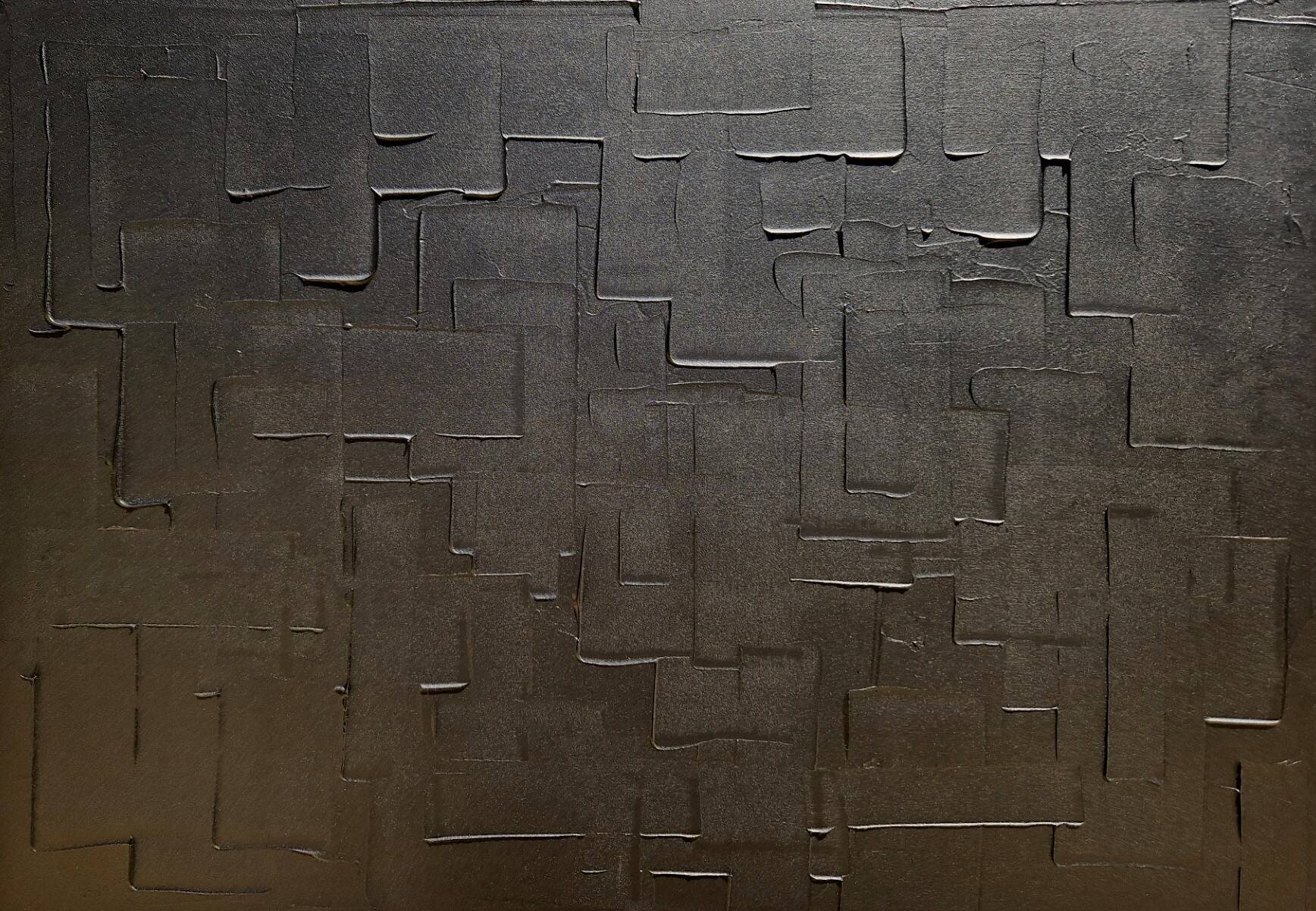 Black minimalist monochrome abstract painting painting