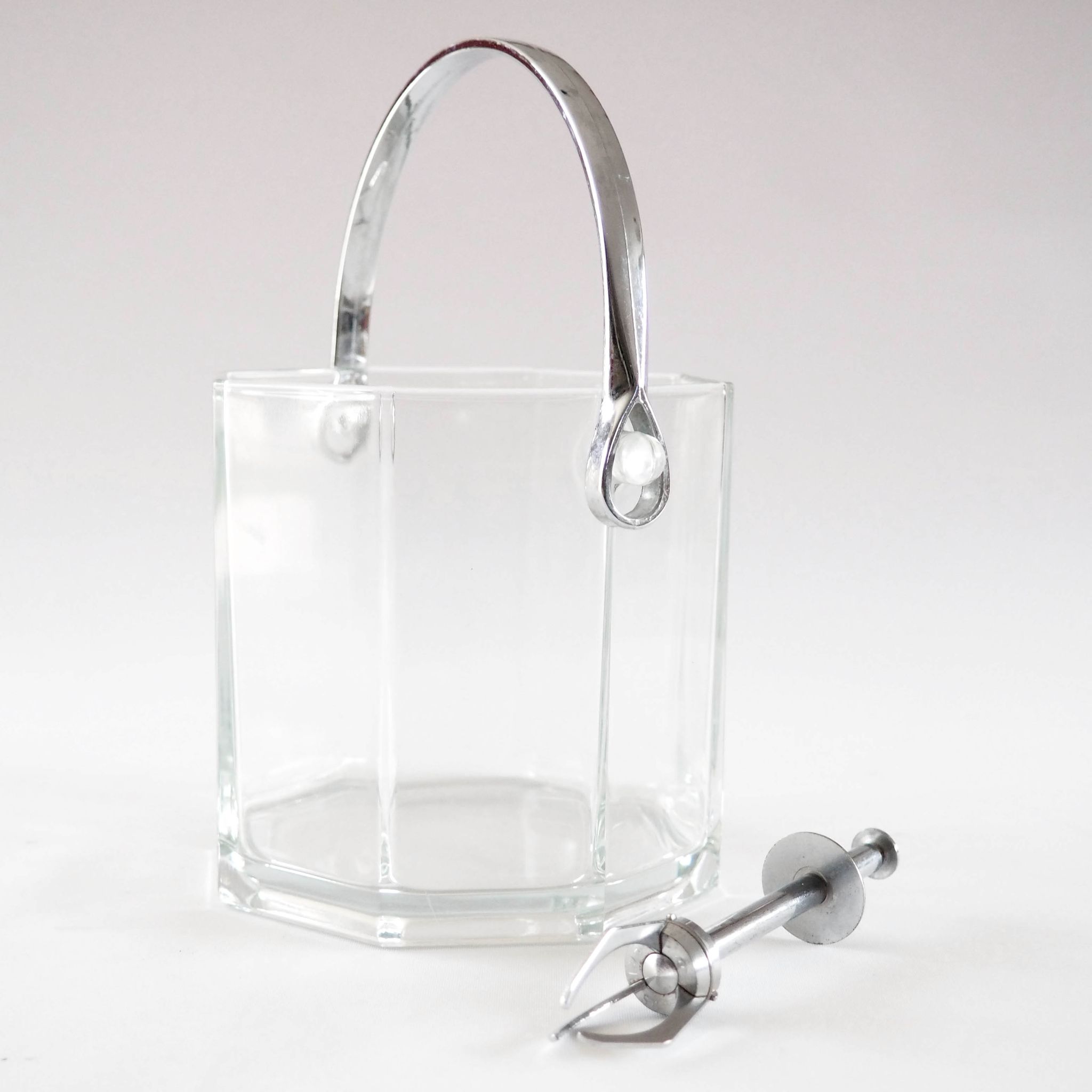 Seau à glace en verre octogonal