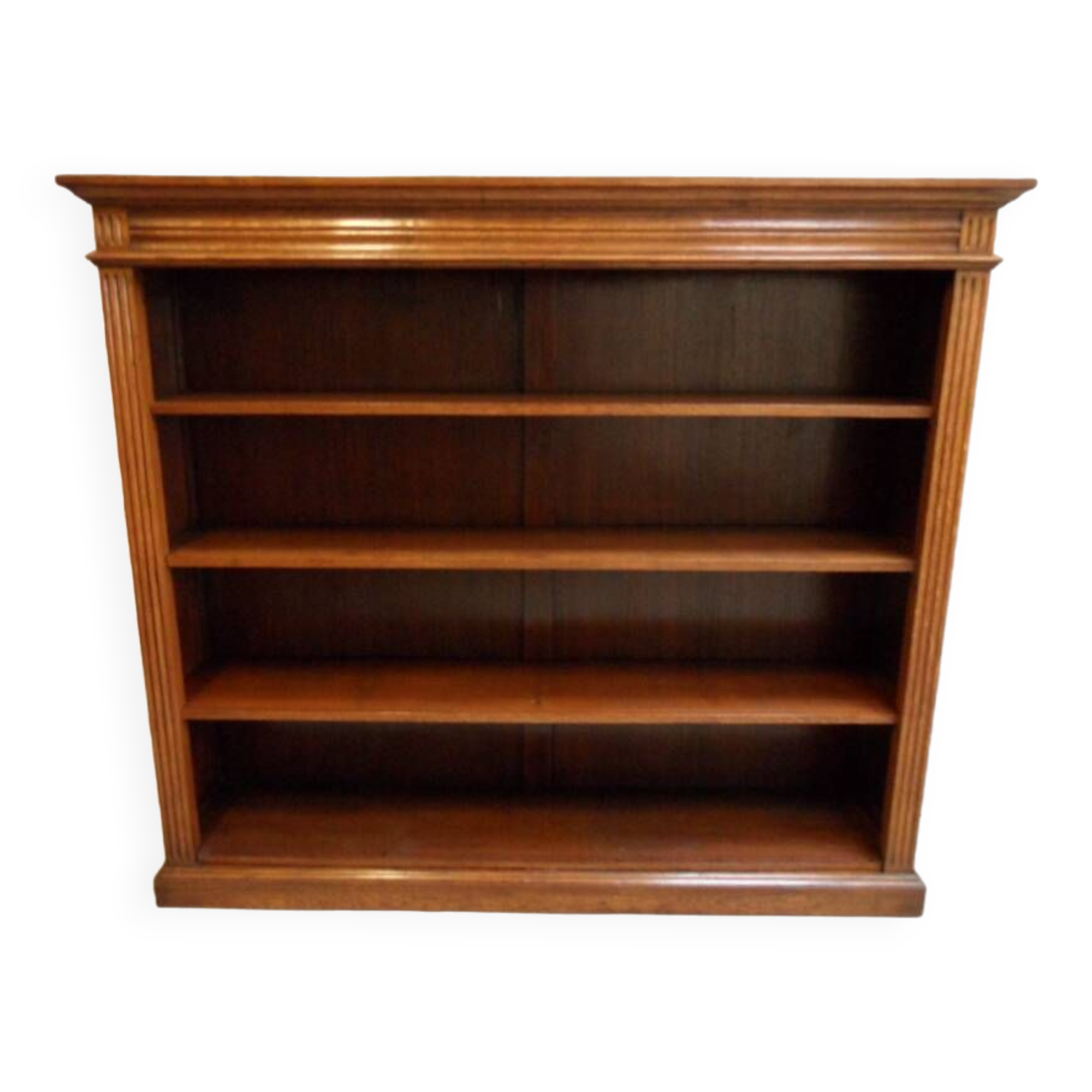 Antique oak open bookcase