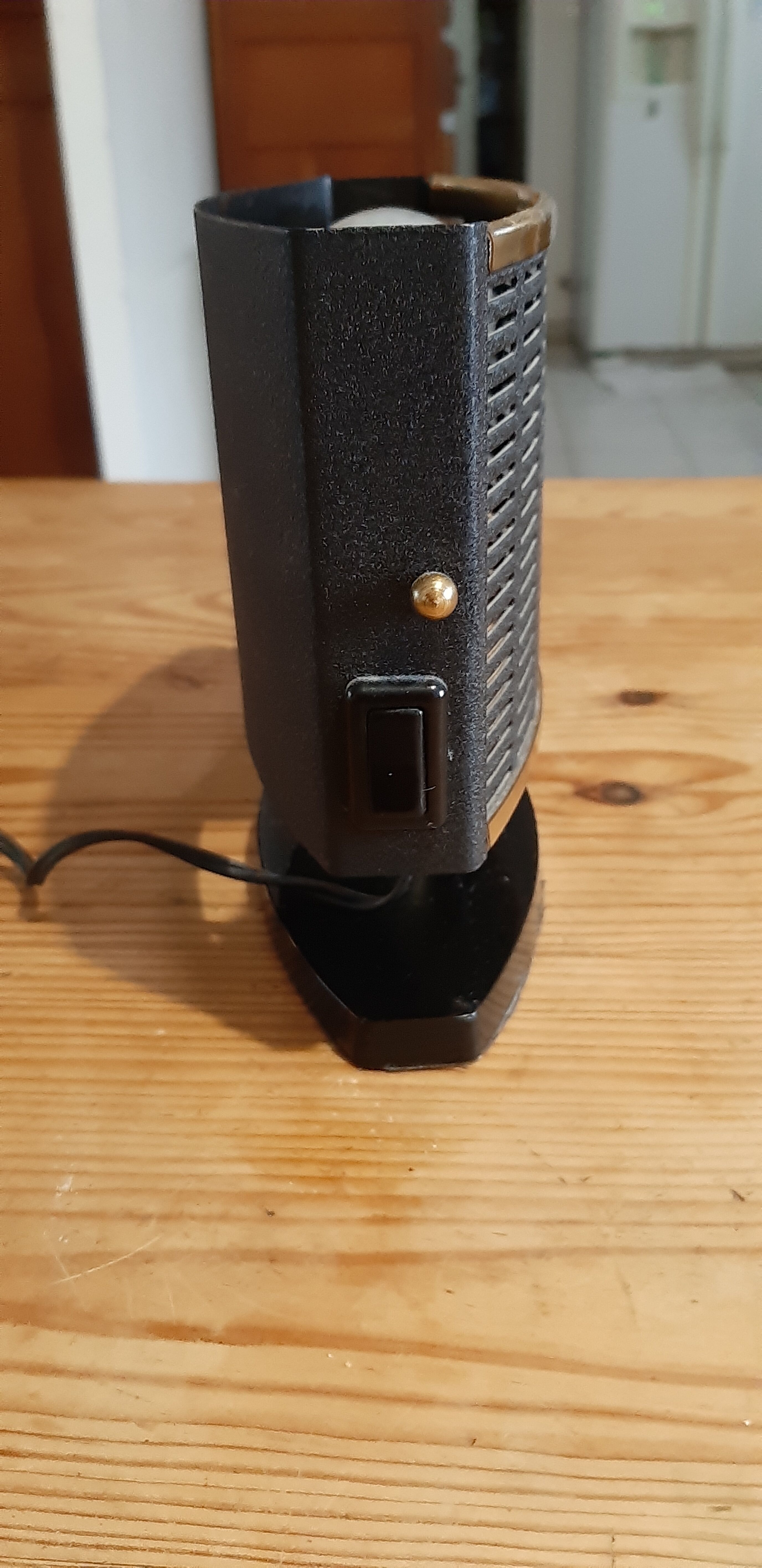 Vintage metal lamp black and gold