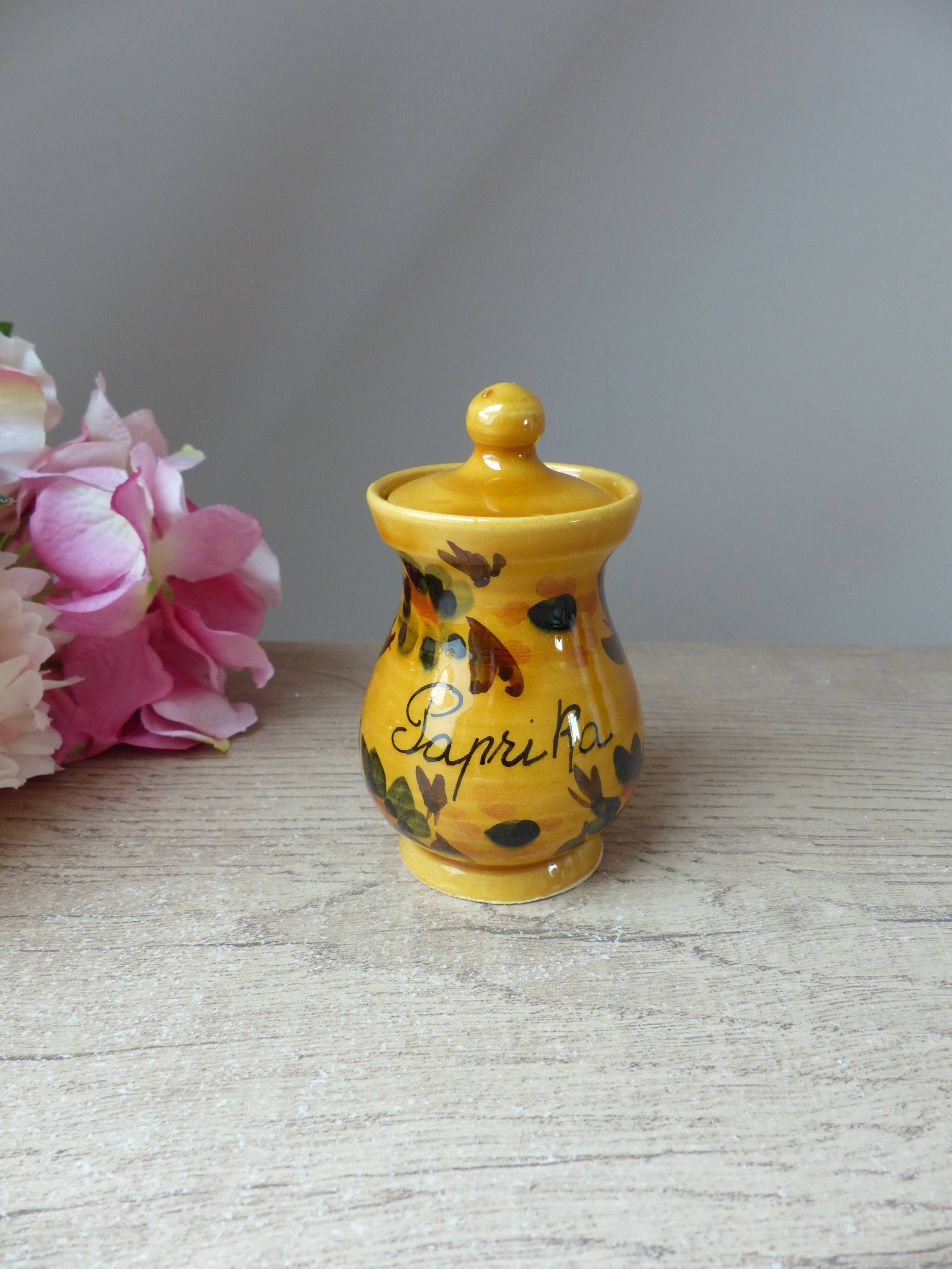 Small spice pot for paprika ceramic Vallauris Vintage