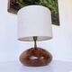 Brutalist olive wood table lamp 1970