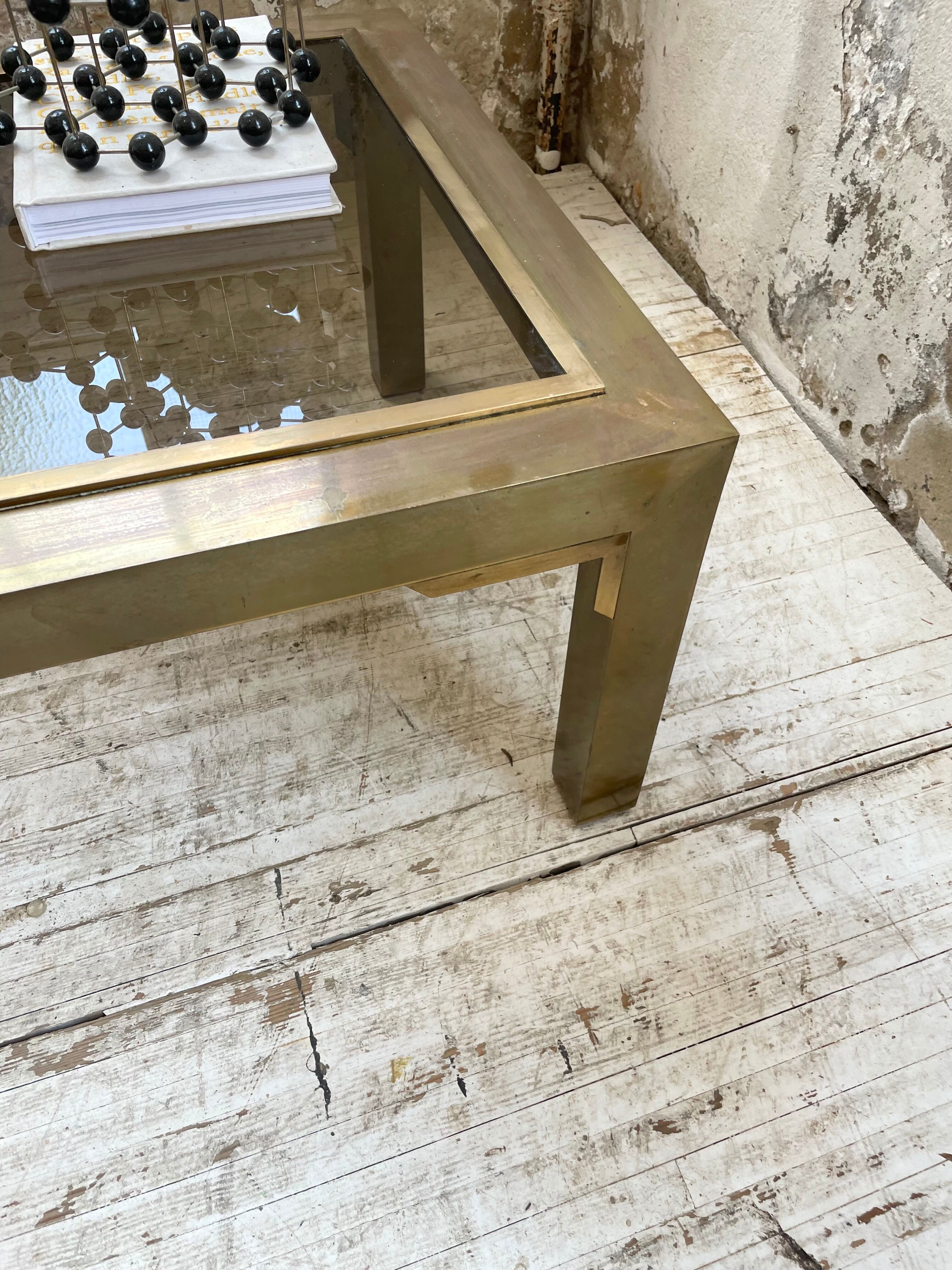 60s brass coffee table