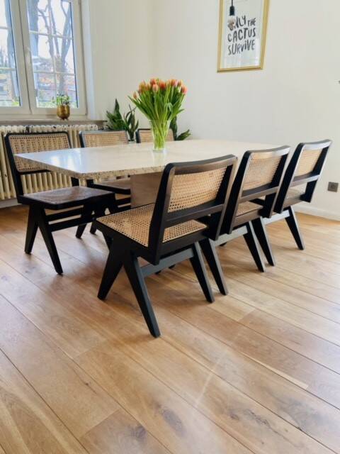 rattan and wood bistro chair