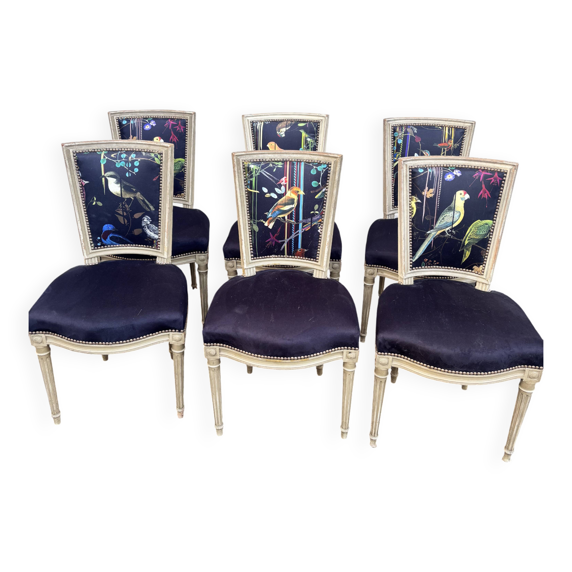 Set of 6 Louis XVI dining chairs