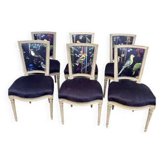 Set of 6 Louis XVI dining chairs