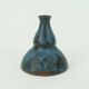 Vase en céramique bleue, poterie Conny Walther, Danemark, années 60