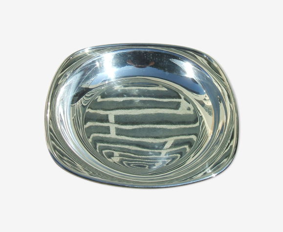 Plat carre en metal argené