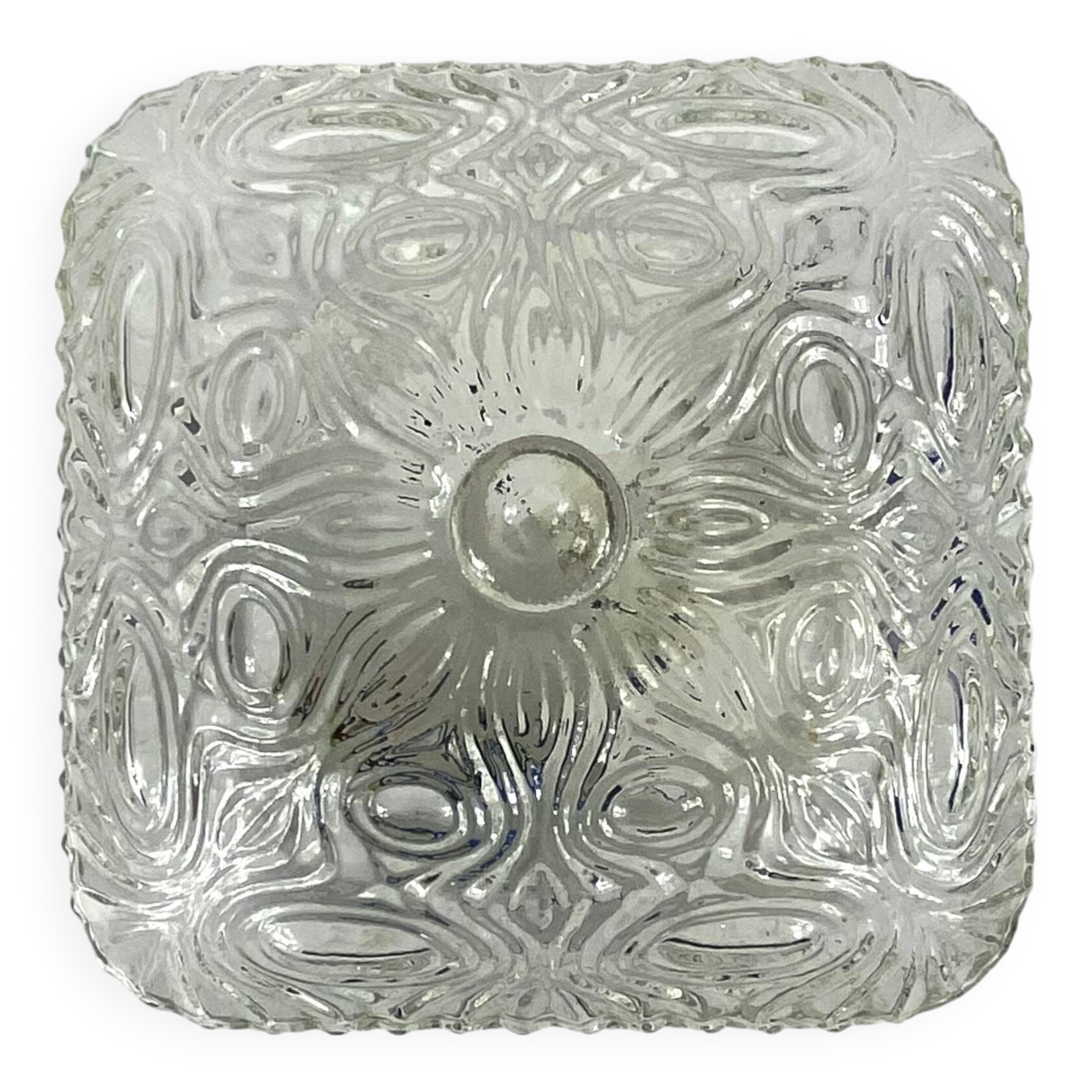 Petite applique murale plafonnier rond verre minimaliste 1970 1980 seventies eighties LAMP-7277